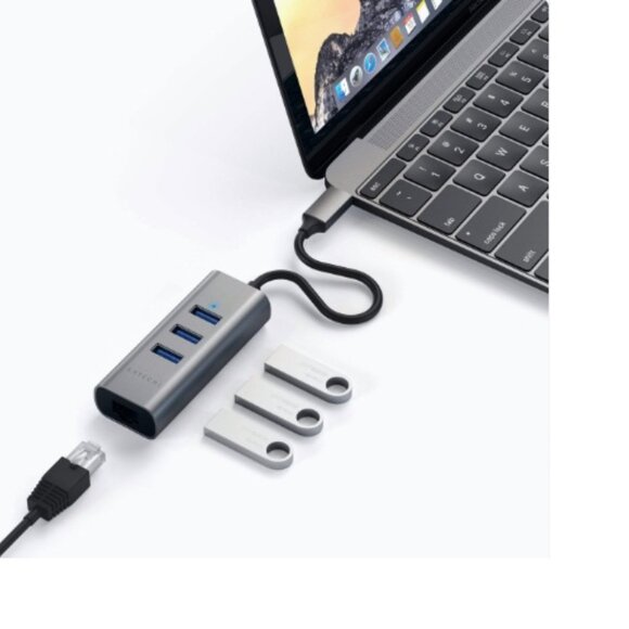 NIB - Satechi Type-C 2-in-1 USB Hub with Ethernet - Picture 2 of 7